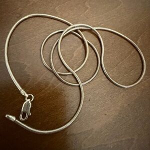 Vintage Italian Snake chain necklace in Sterling silver bold stackable statement